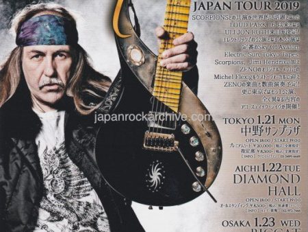 Uli Jon Roth 2019 Japan tour concert gig flyer handbill For Sale