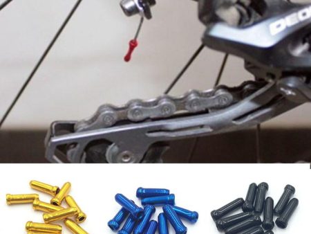 10 pcs lot MTB Mountain Road bike cycling bicycle aluminum brake cable tips crimps bicycle derailleur shift cable end caps Cheap