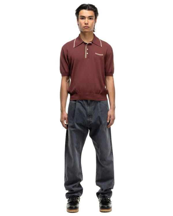 14G Knit CAROL Polo Burgundy Online now