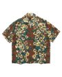 Silk Rayon Cotton-Flower WRANGLE Collar Aloha Brown Hot on Sale