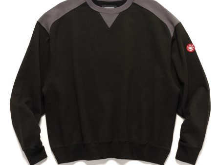 Panel Shoulder Crew Neck Black Discount