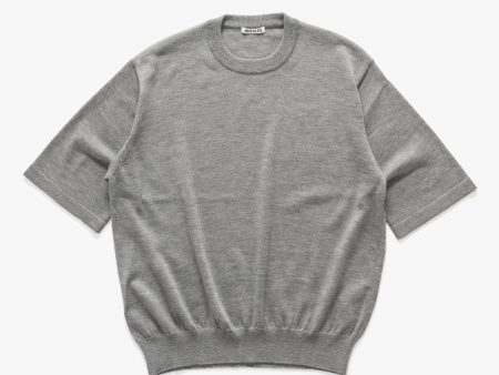 Hard Twist Cashmere Knit Tee Top Gray Online Sale