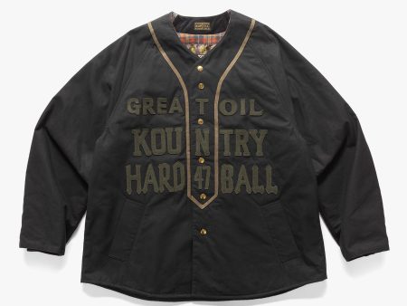 Weather Cotton Oil Coating Baseball Blouson Black Supply