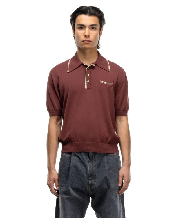 14G Knit CAROL Polo Burgundy Online now