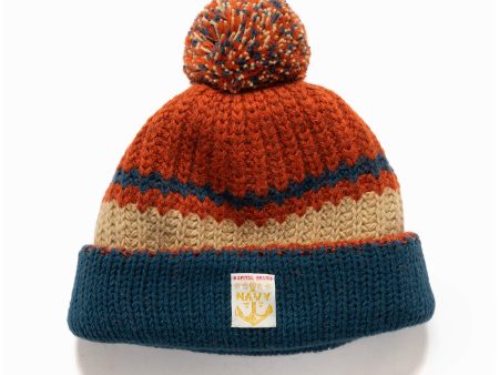 3G Wool Cable Knit Cap Orange For Discount